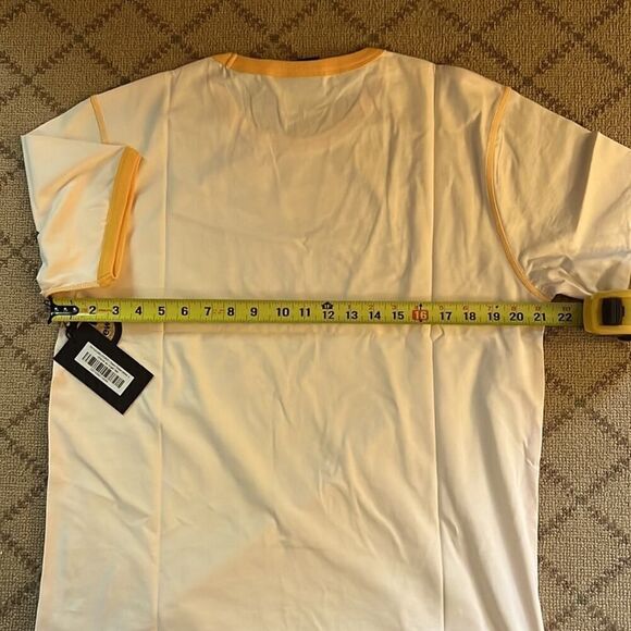 drewhouse Cream and yellow short sleeve ringer T-shirt w 2 cherubs, heart NWT L - Picture 9 of 10